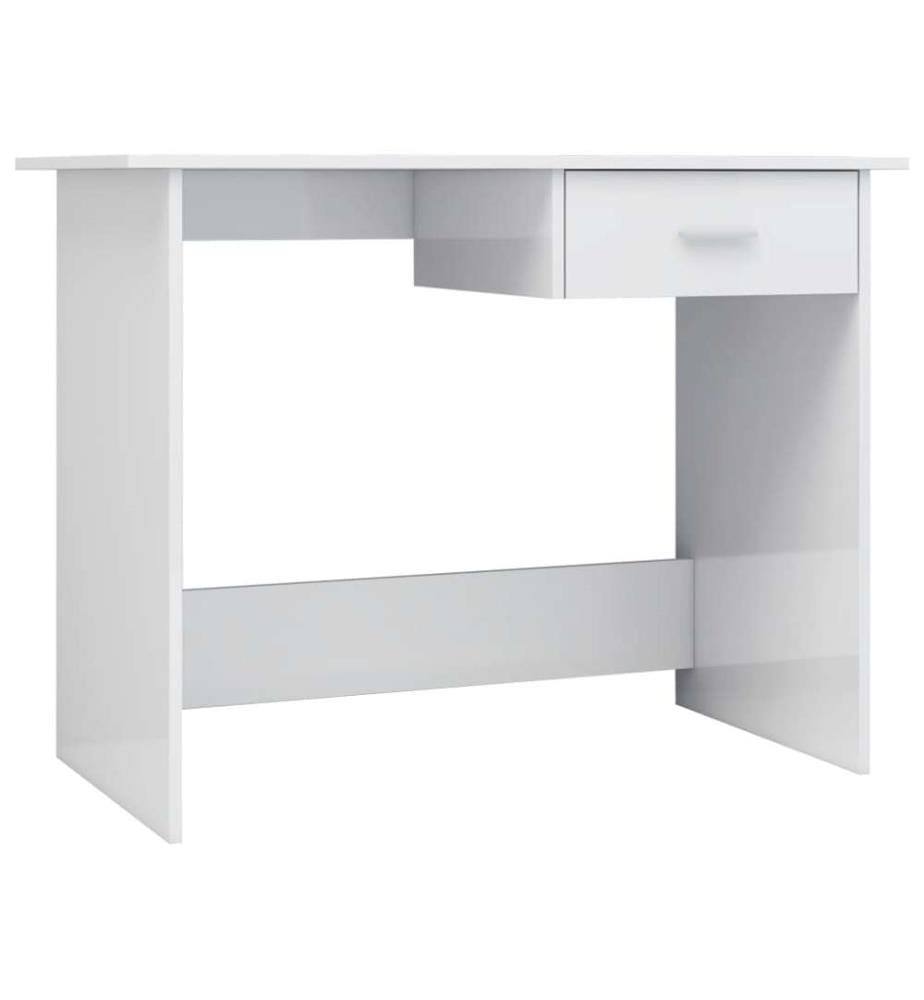 Bureau Blanc brillant 100x50x76 cm Bois d'ingénierie