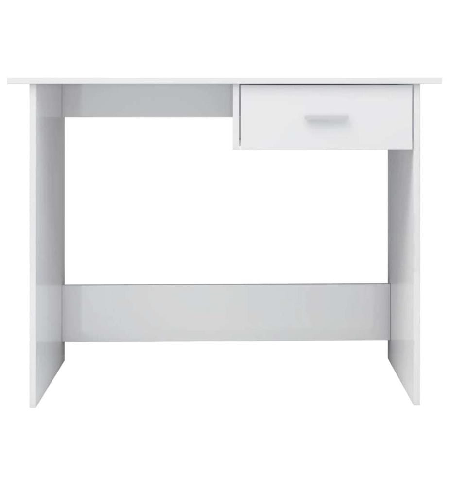 Bureau Blanc brillant 100x50x76 cm Bois d'ingénierie