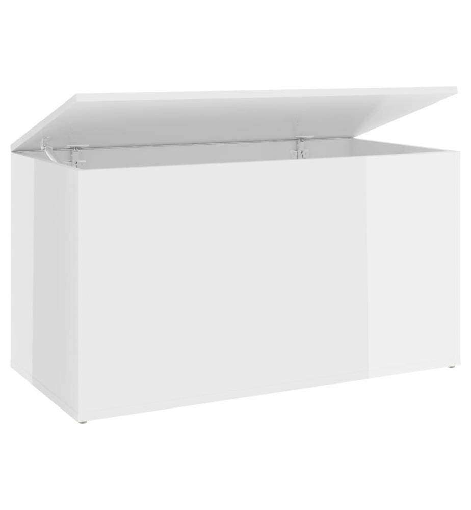 Coffre de rangement Blanc brillant 84x42x46cm Bois d'ingénierie