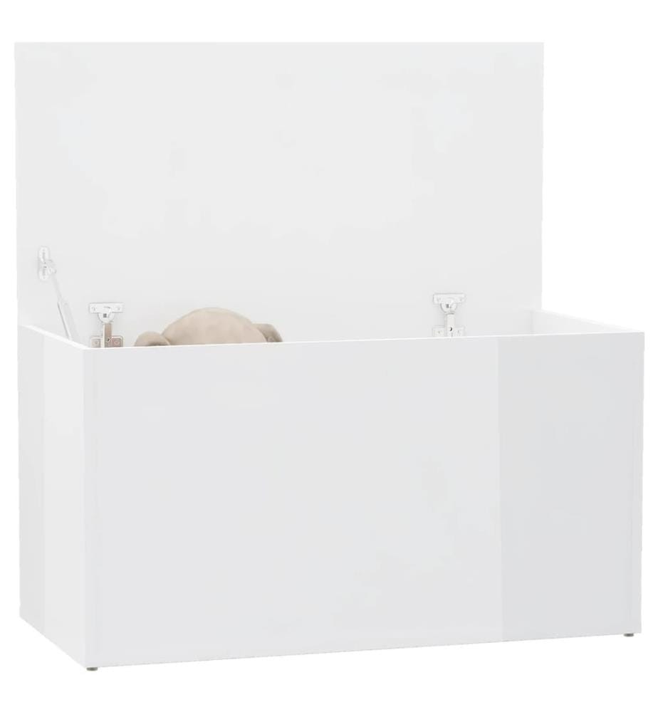 Coffre de rangement Blanc brillant 84x42x46cm Bois d'ingénierie