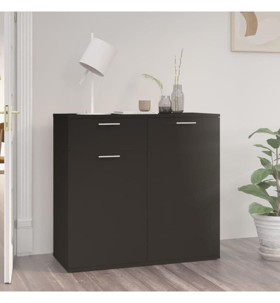 Sideboard Schwarz 80x36x75 cm Holzwerkstoff