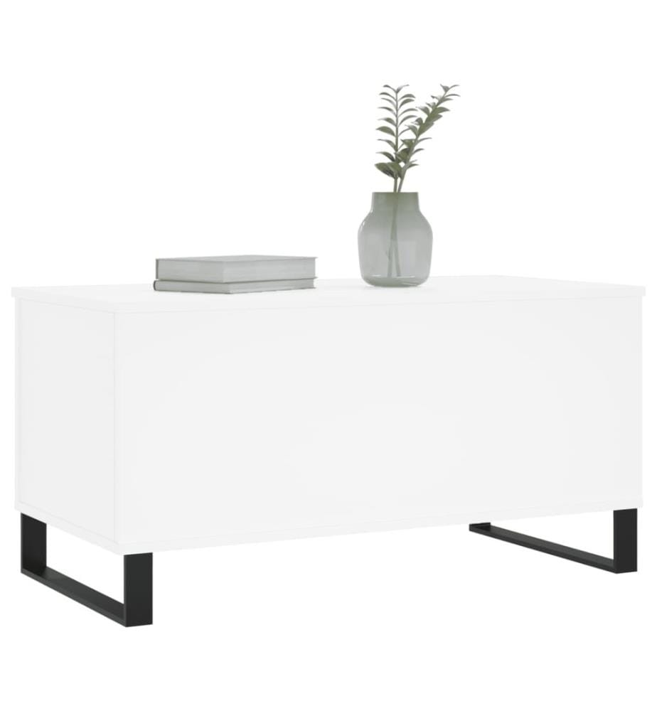Table basse Blanc 90x44,5x45 cm Bois d'ingénierie
