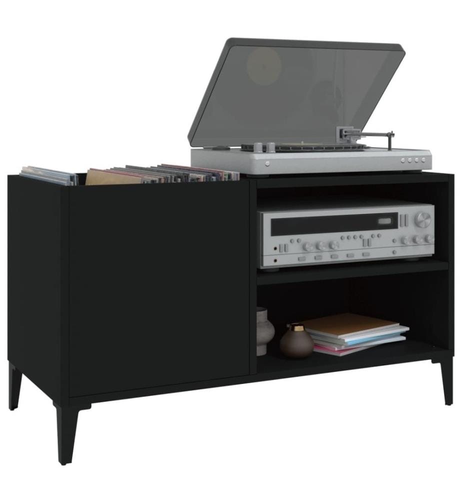 Plattenschrank Schwarz 84,5x38x48 cm Holzwerkstoff
