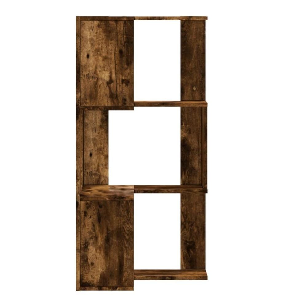 Eck-Bücherregal 3 Böden Räuchereiche 50x50x102 cm Holzwerkstoff