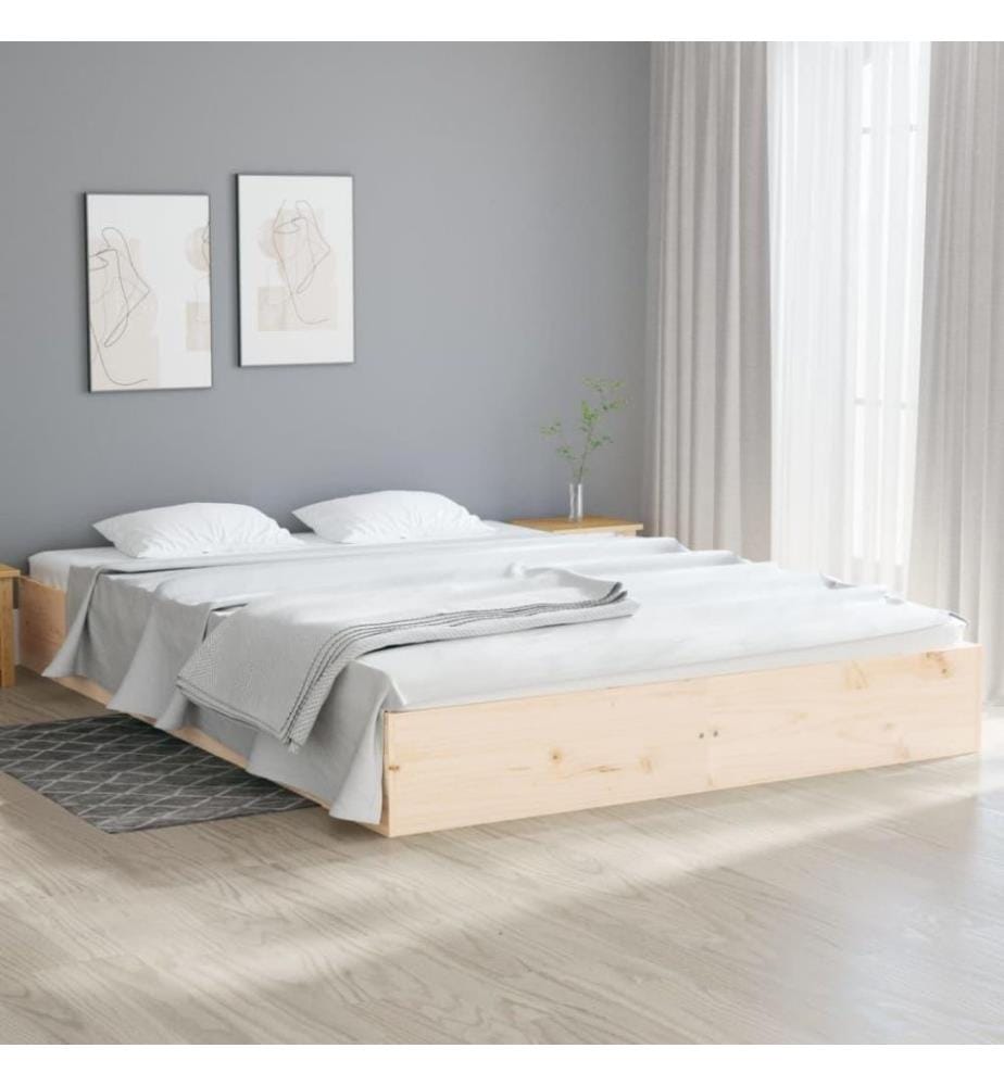 Cadre de lit Bois massif 160x200 cm