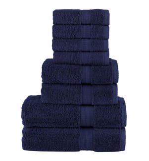8 tlg. Premium-Handtuch-Set SOLUND Marineblau 600 g/m²