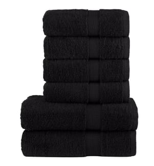 6 tlg. Premium-Handtuch-Set SOLUND Schwarz 600 g/m²