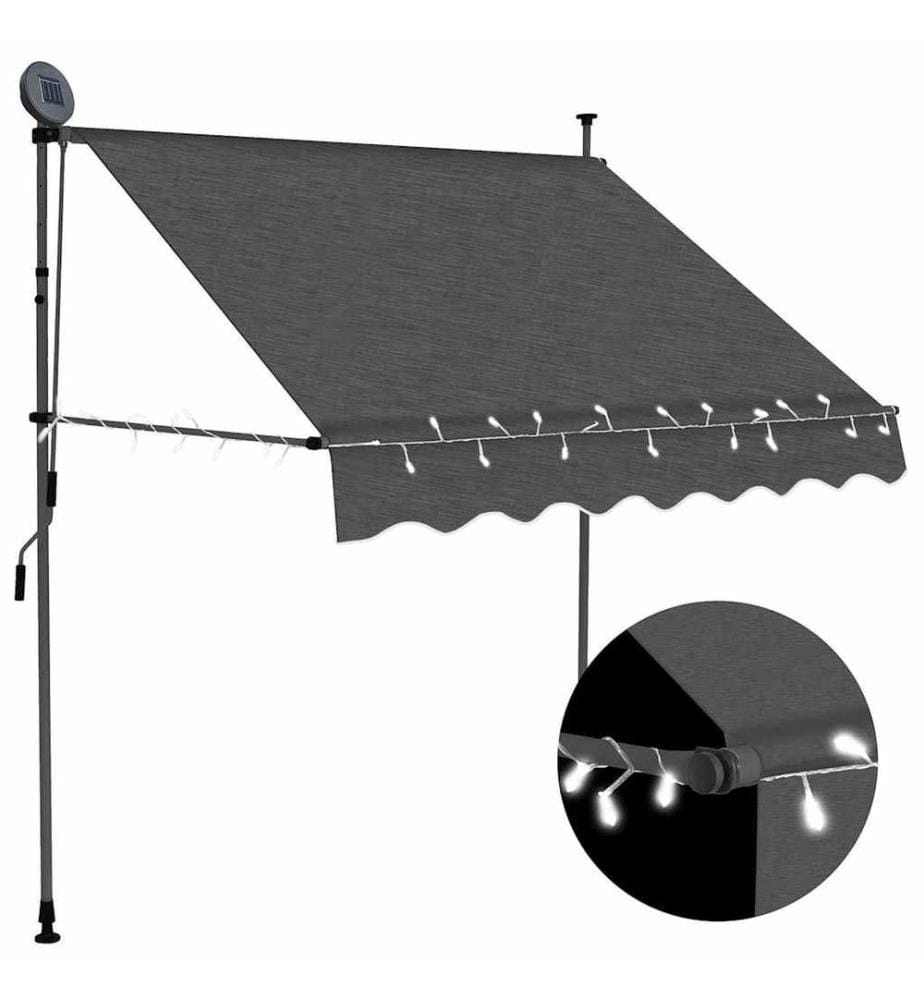 Einziehbare Markise Handbetrieben mit LED 100 cm Anthrazit