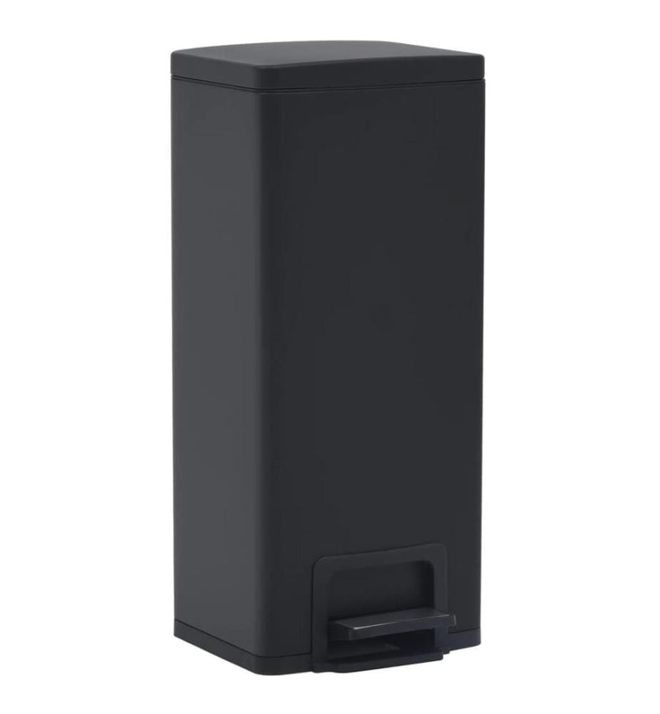 Mülleimer mit Pedal Anti-Fingerabdruck 30 L Schwarz Edelstahl