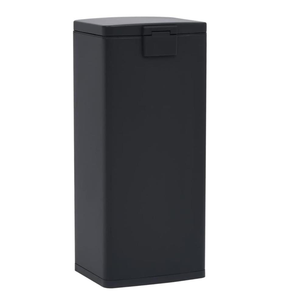 Mülleimer mit Pedal Anti-Fingerabdruck 30 L Schwarz Edelstahl