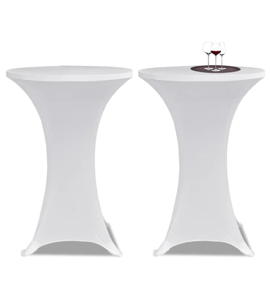Stehtischhussen 4 Stk. Ø 80 cm Weiss Stretch