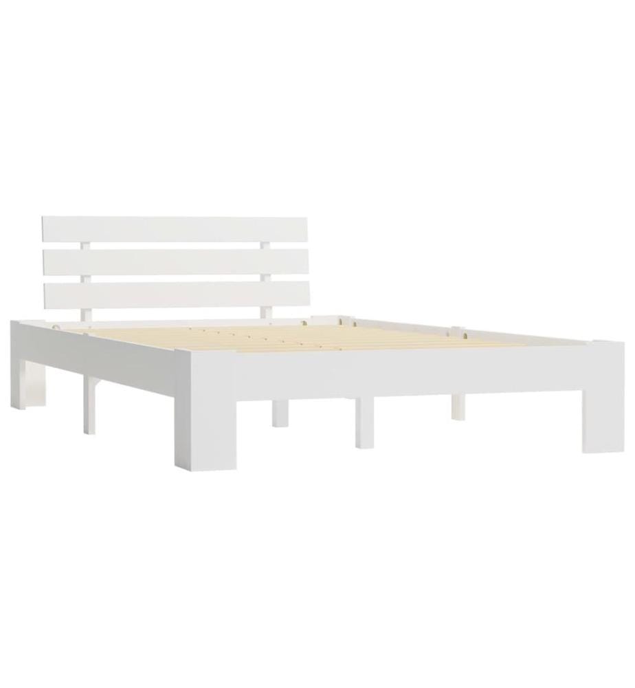 Cadre de lit sans matelas blanc 140x200 cm bois de pin massif