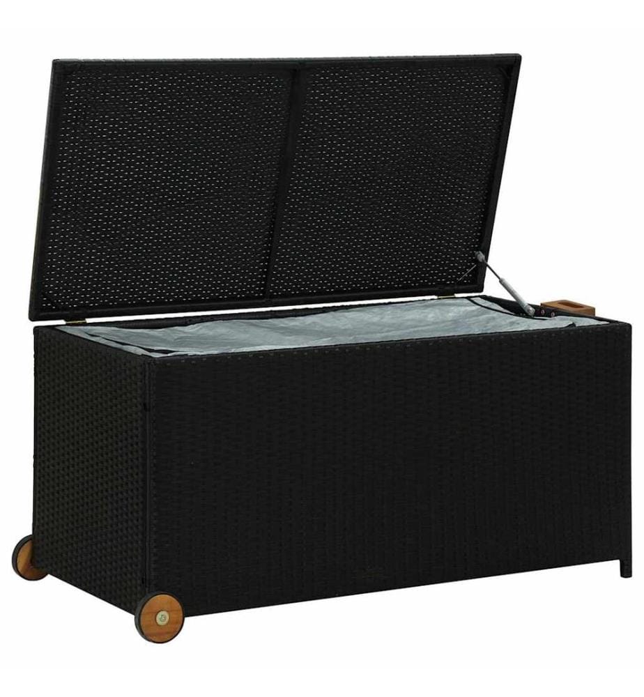 Garten-Auflagenbox Schwarz 120x65x61 cm Poly Rattan
