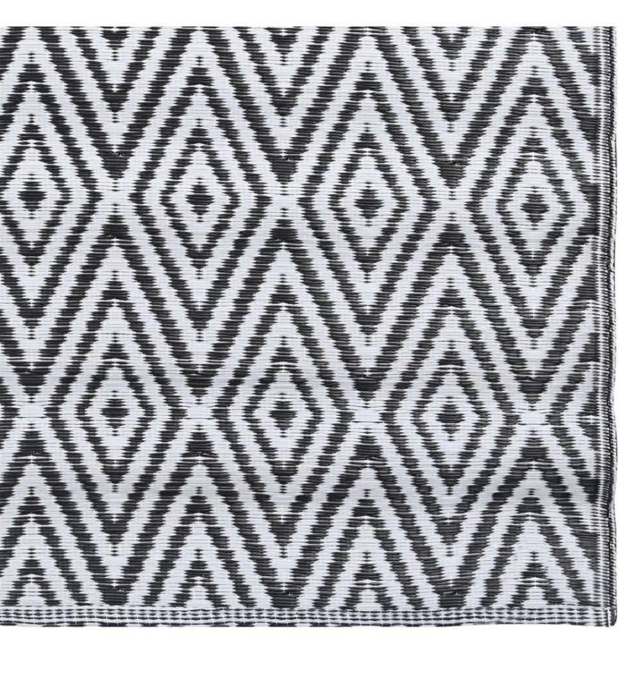 Outdoor-Teppich ARAKIL Weiss und Schwarz 160x230 cm PP