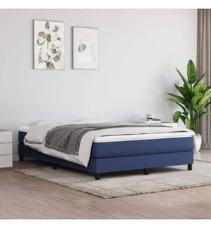 Bettgestell ohne Matratze Blau 140x200 cm Stoff