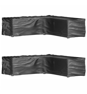 Gartenmöbel-Abdeckungen in L-Form 2 Stk. 16 Ösen 250x250x70 cm