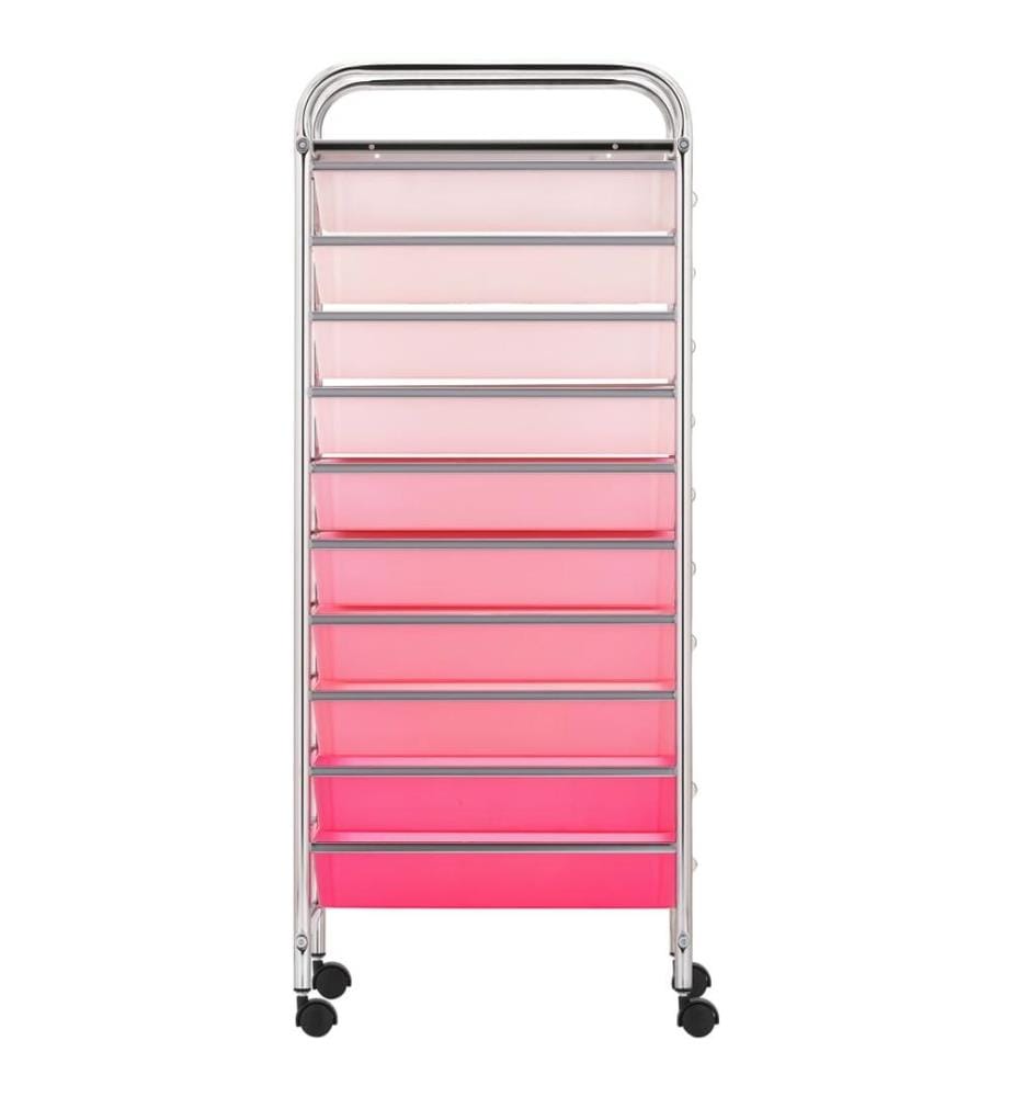 Schubladenwagen mit 10 Schubladen Ombre Rosa Kunststoff