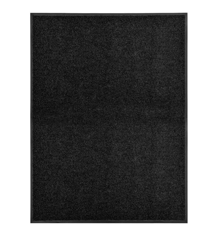 Fussmatte Waschbar Schwarz 90x120 cm