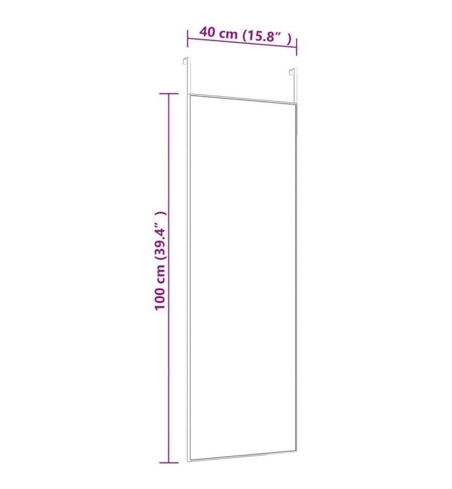 Miroir de porte Doré 40x100 cm Verre et aluminium