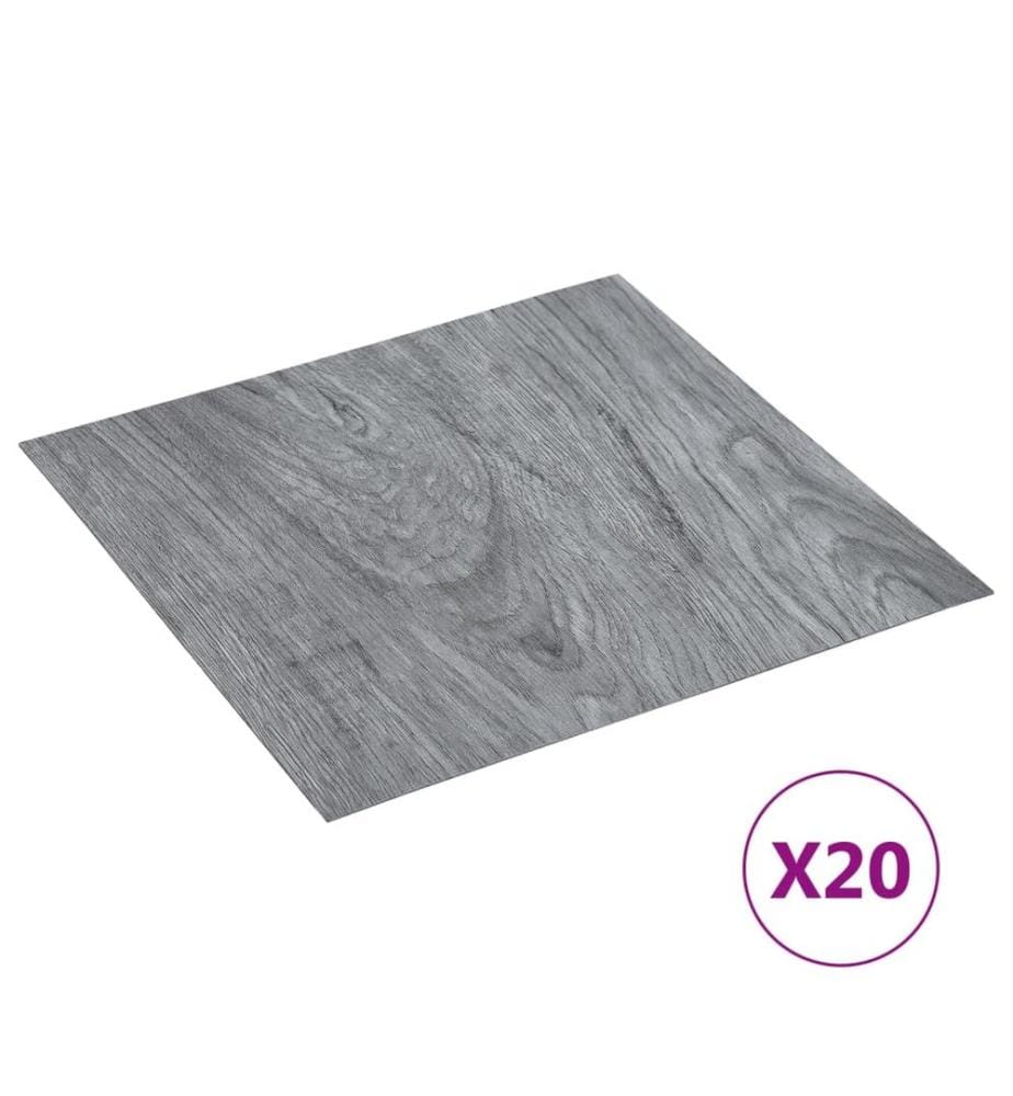 PVC-Fliesen Selbstklebend 20 Stk. 1,86 m² Hellgrau