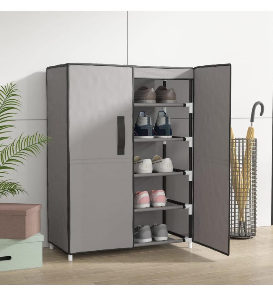Schuhschrank Grau 60x28x90 cm Stoff