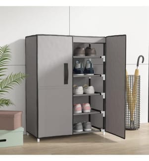Schuhschrank Grau 60x28x90 cm Stoff