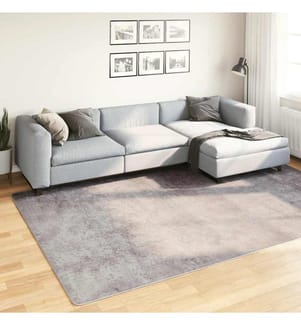 Teppich Waschbar Grau 190x300 cm Rutschfest