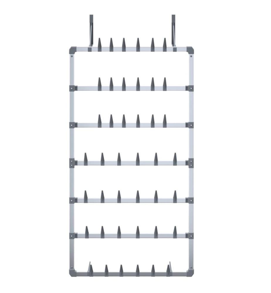 Hängender Schuhe-Organizer Silbern 66x13x139 cm