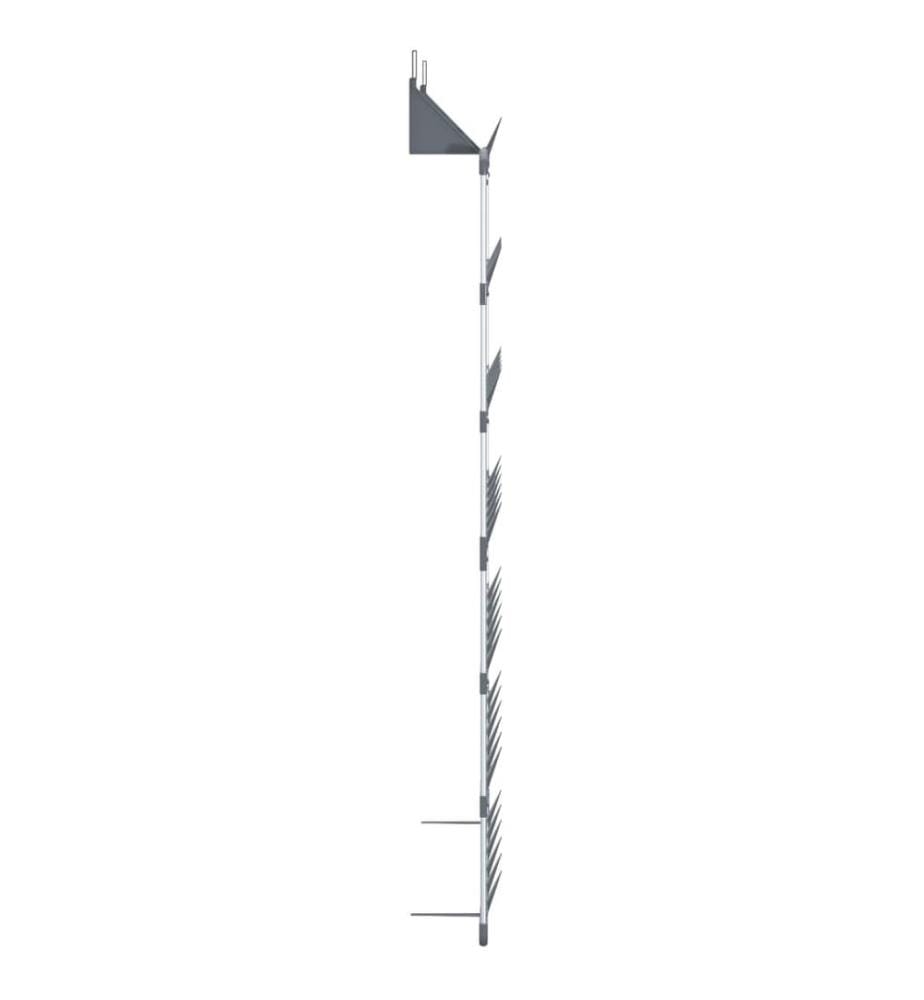 Hängender Schuhe-Organizer Silbern 66x13x139 cm