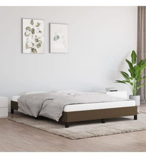 Bettgestell ohne Matratze Dunkelbraun 140x200 cm Stoff