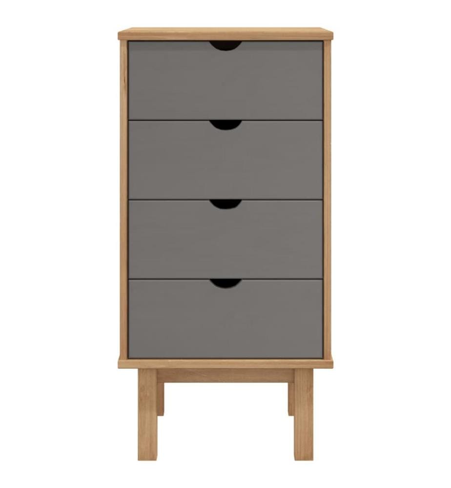 Commode OTTA marron et gris 45x39x90 cm bois de pin massif