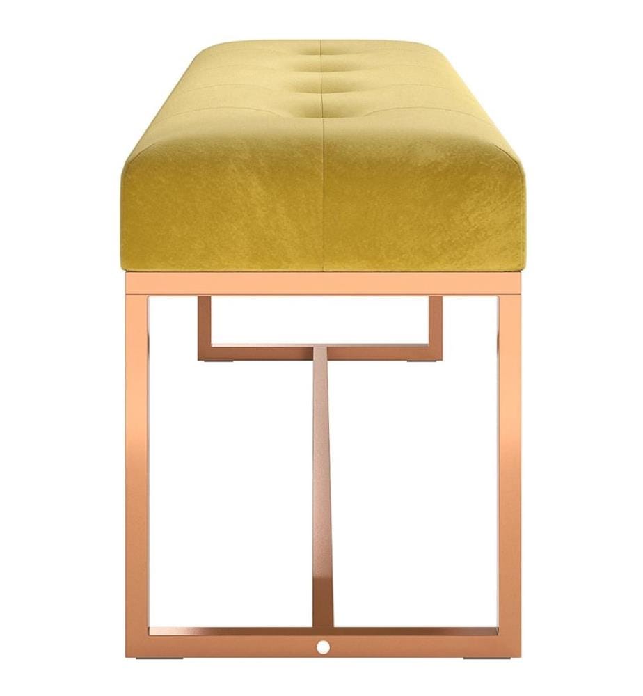 Banc Jaune moutarde 110x36x45 cm Velours
