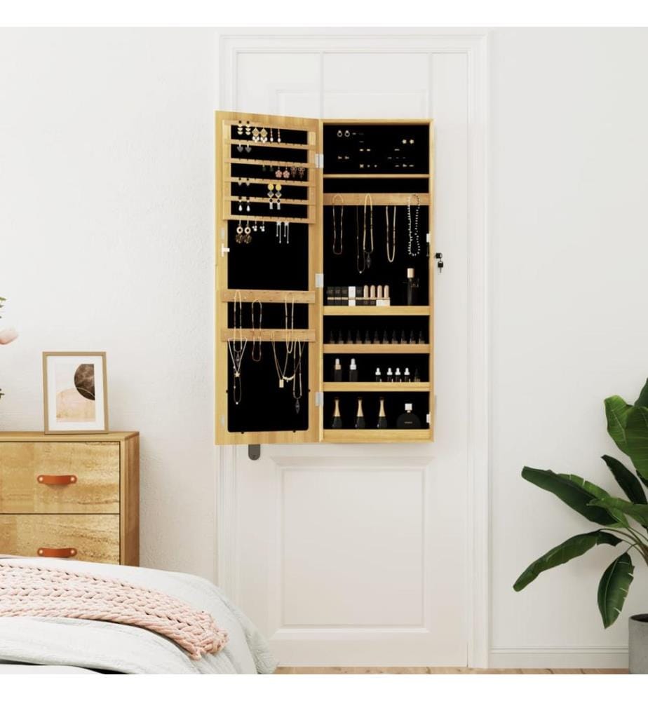 Armoire à bijoux avec miroir murale 37,5x10x106 cm