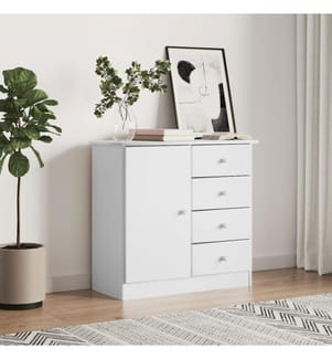 Sideboard ALTA Weiss 77x35x73 cm Massivholz Kiefer