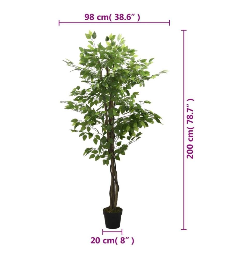 Ficusbaum Künstlich 1260 Blätter 200 cm Grün