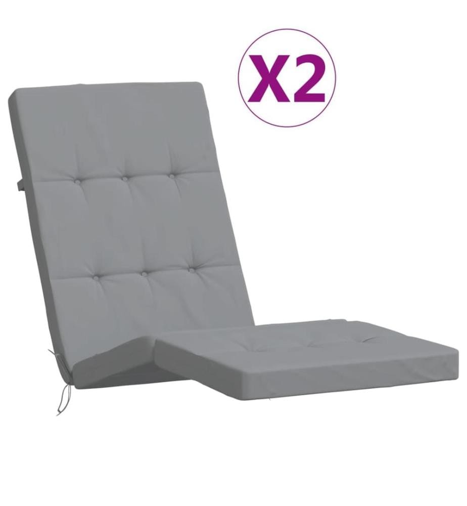 Liegestuhl-Auflagen 2 Stk. Grau Oxford-Gewebe