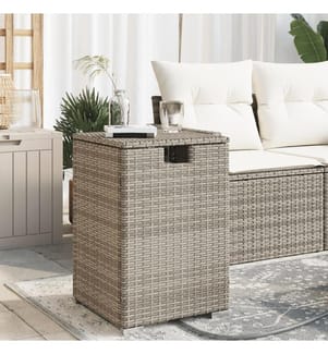 Propan-Tank-Verstecktisch Grau 40x40x60 cm Poly Rattan