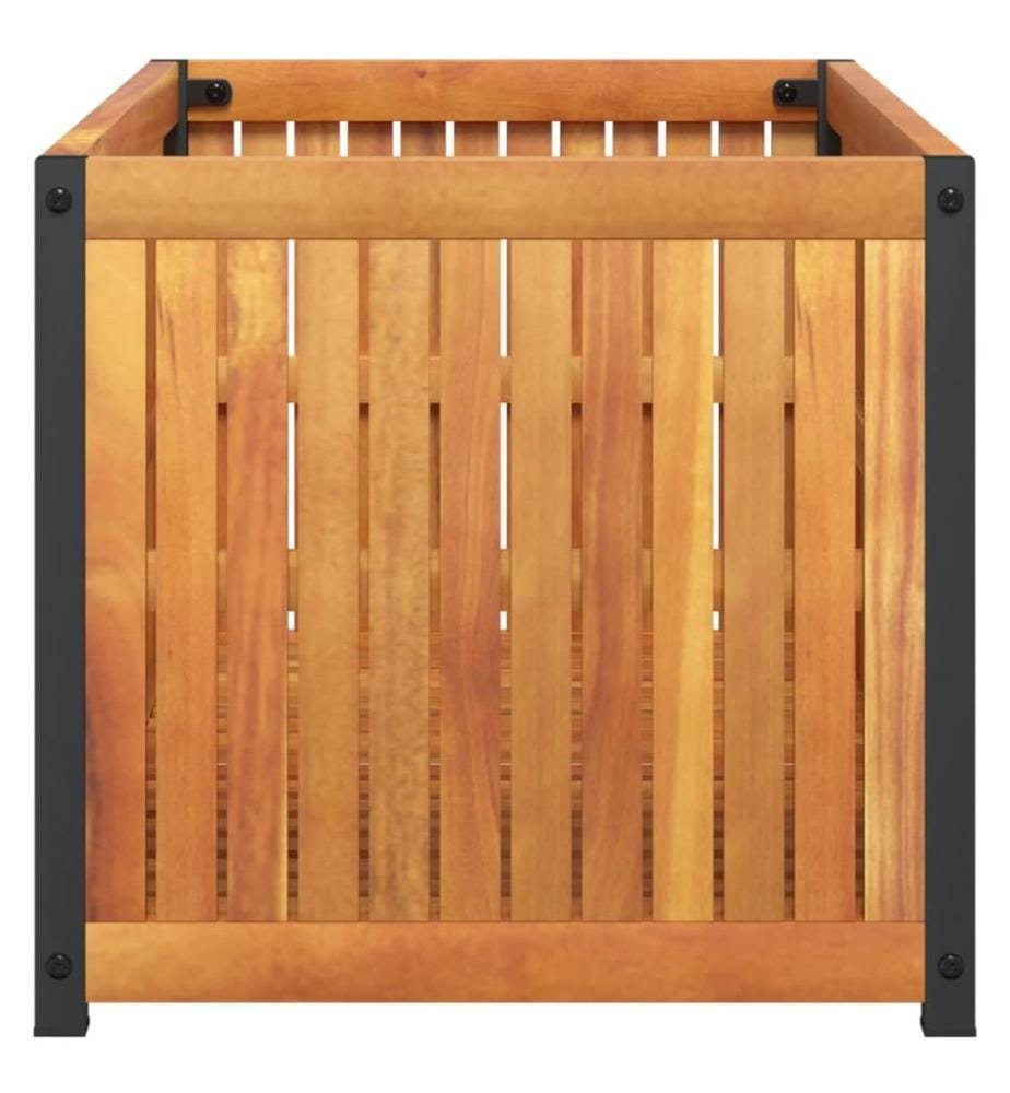 Jardinière 85x45x44 cm bois massif d'acacia et acier
