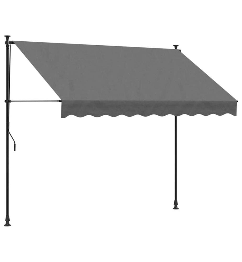 Markise Einziehbar Anthrazit 250x150 cm Stoff und Stahl