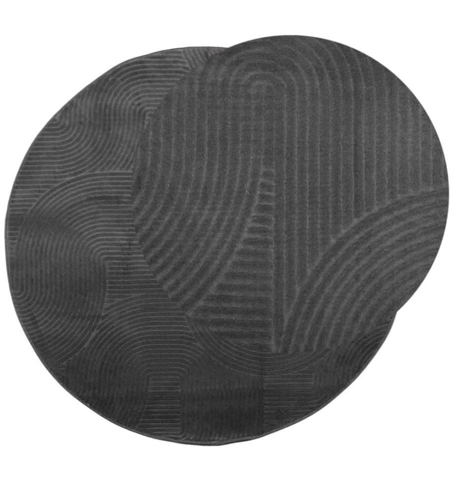 Teppich IZA Kurzflor Skandi-Stil Anthrazit Ø 200 cm
