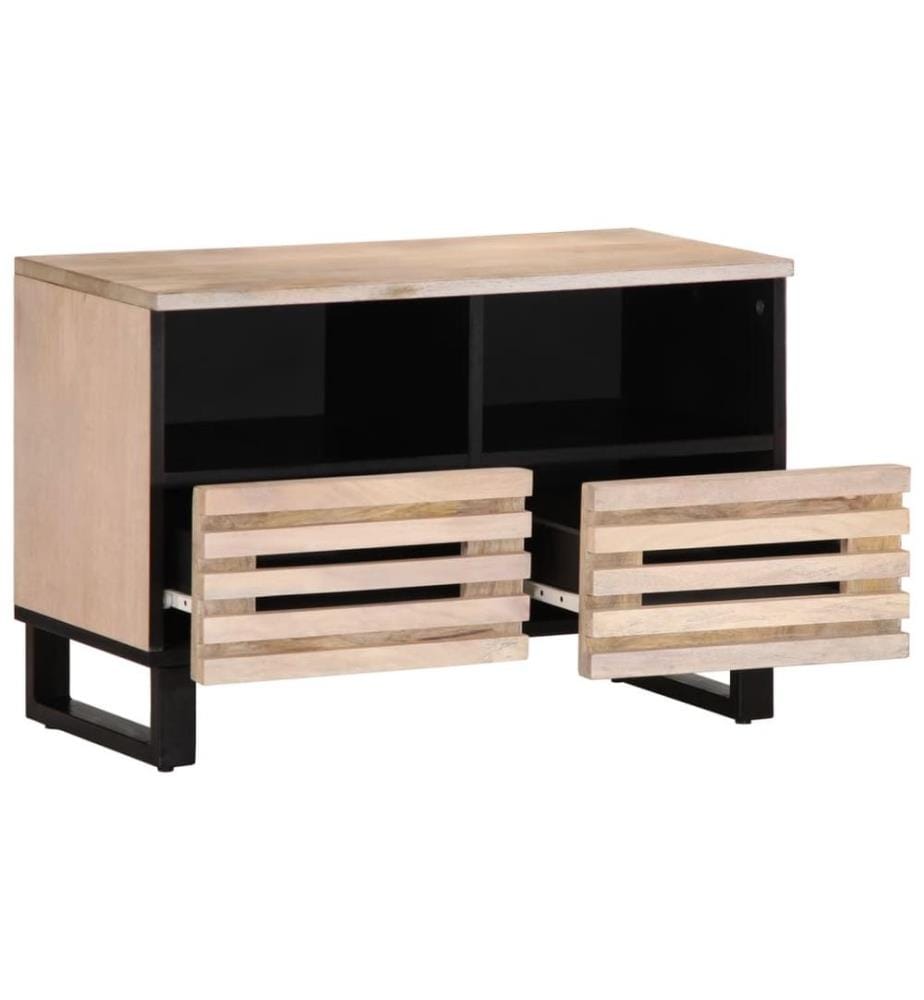 TV-Schrank Weiss 70x34x46 cm Massivholz Mango