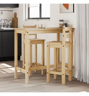 Chaises de bar lot de 2 bois de pin solide