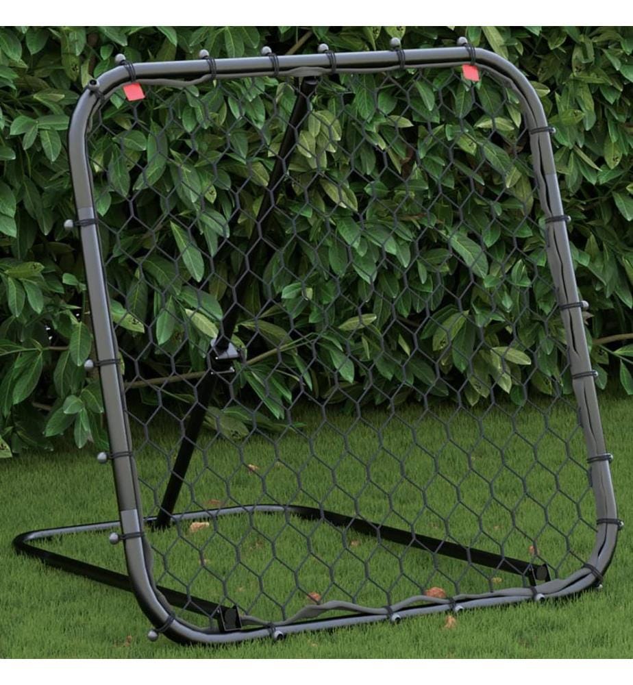 Fussball-Rebounder Verstellbar Schwarz 84x73x60-80 cm Stahl