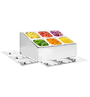 Gastronorm-Ständer mit 6 GN 1/6 Behältern Edelstahl