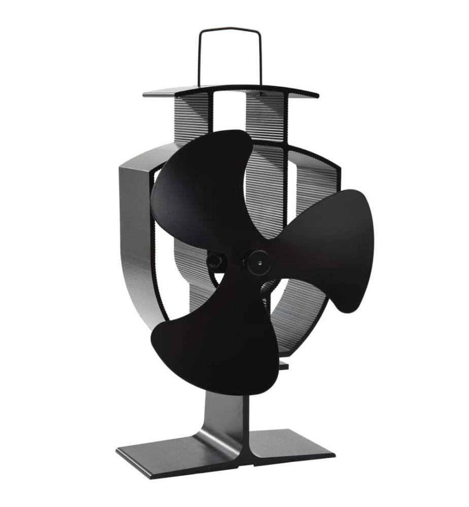 Ofenventilator Wärmebetrieben 3 Blätter Schwarz