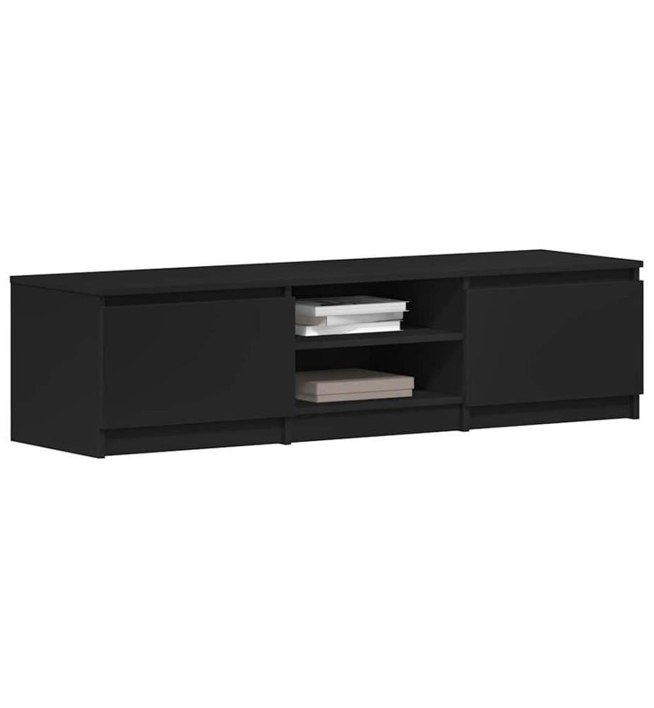 Meuble TV Noir 140x40x35,5 cm Bois d'ingénierie