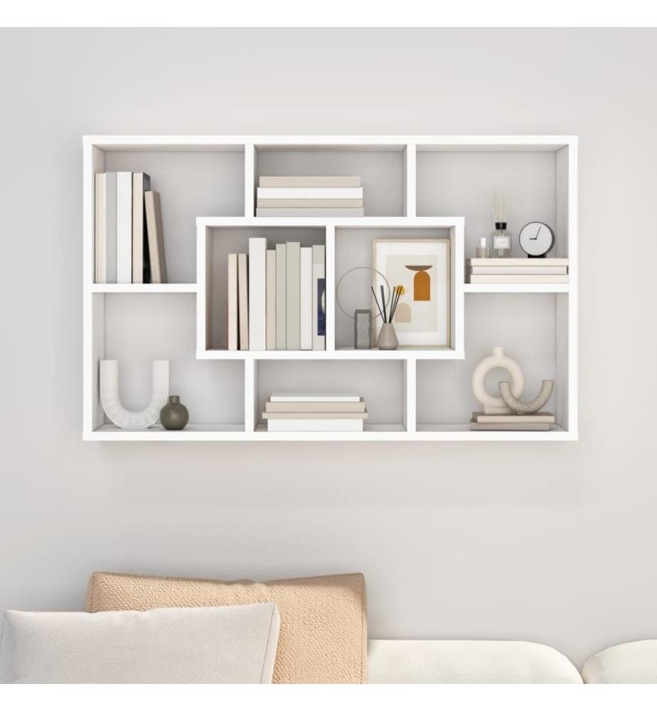 Wandregal Hochglanz-Weiss 85x16x52,5 cm Holzwerkstoff