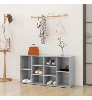Schuhbank Betongrau 103x30x55 cm Holzwerkstoff