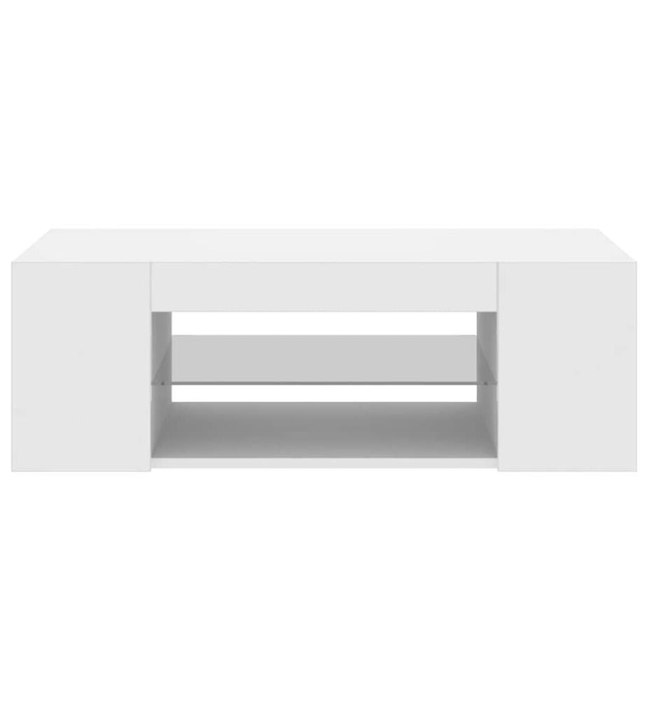 TV-Schrank mit LED-Leuchten Weiss 90x39x30 cm