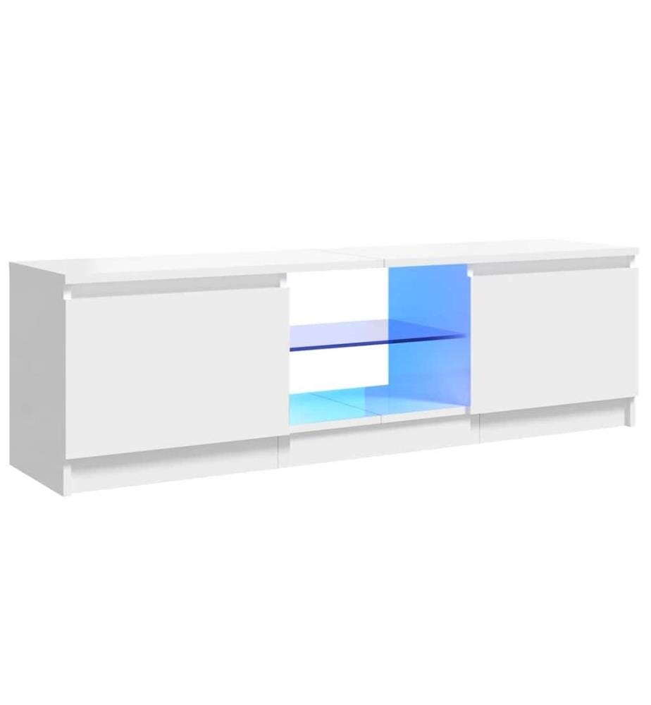 TV-Schrank mit LED-Leuchten Hochglanz-Weiss 120x30x36 cm